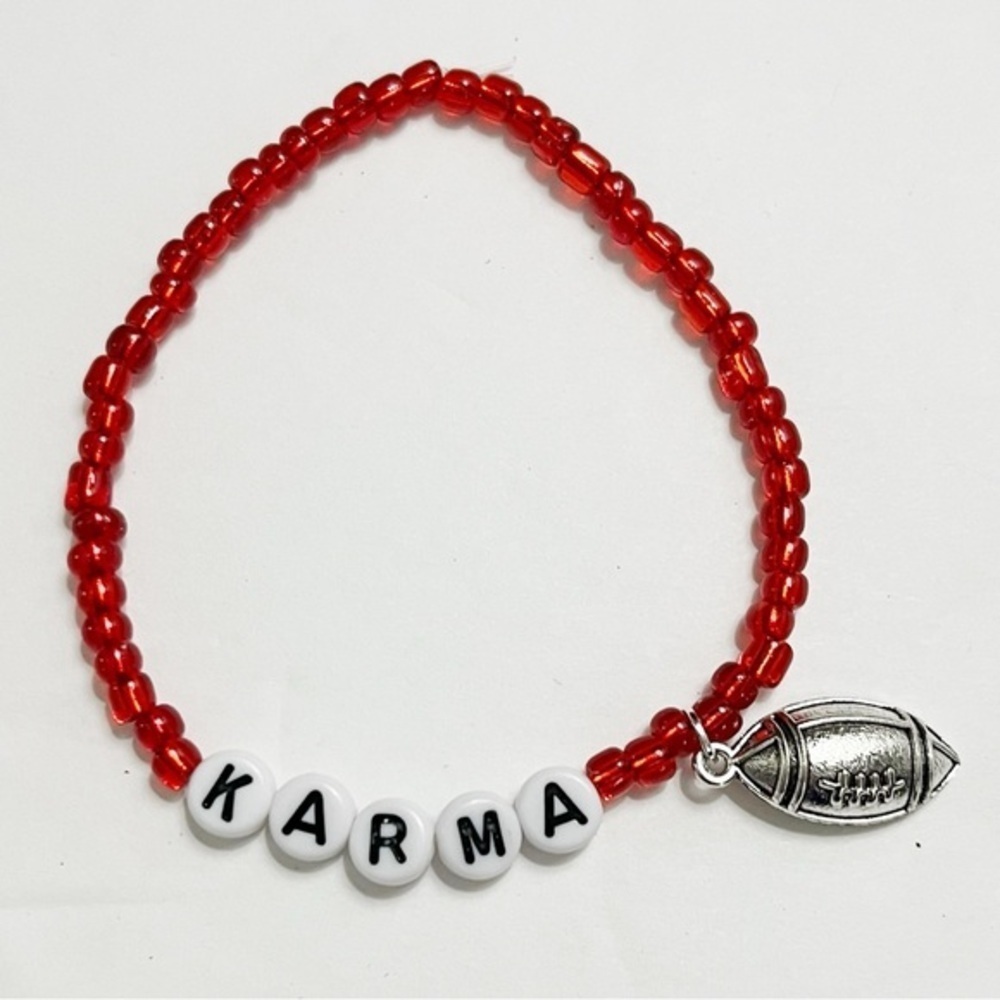 Taylor Swift Eras Tour Friendship Bracelet Midnights Karma with Football Charm